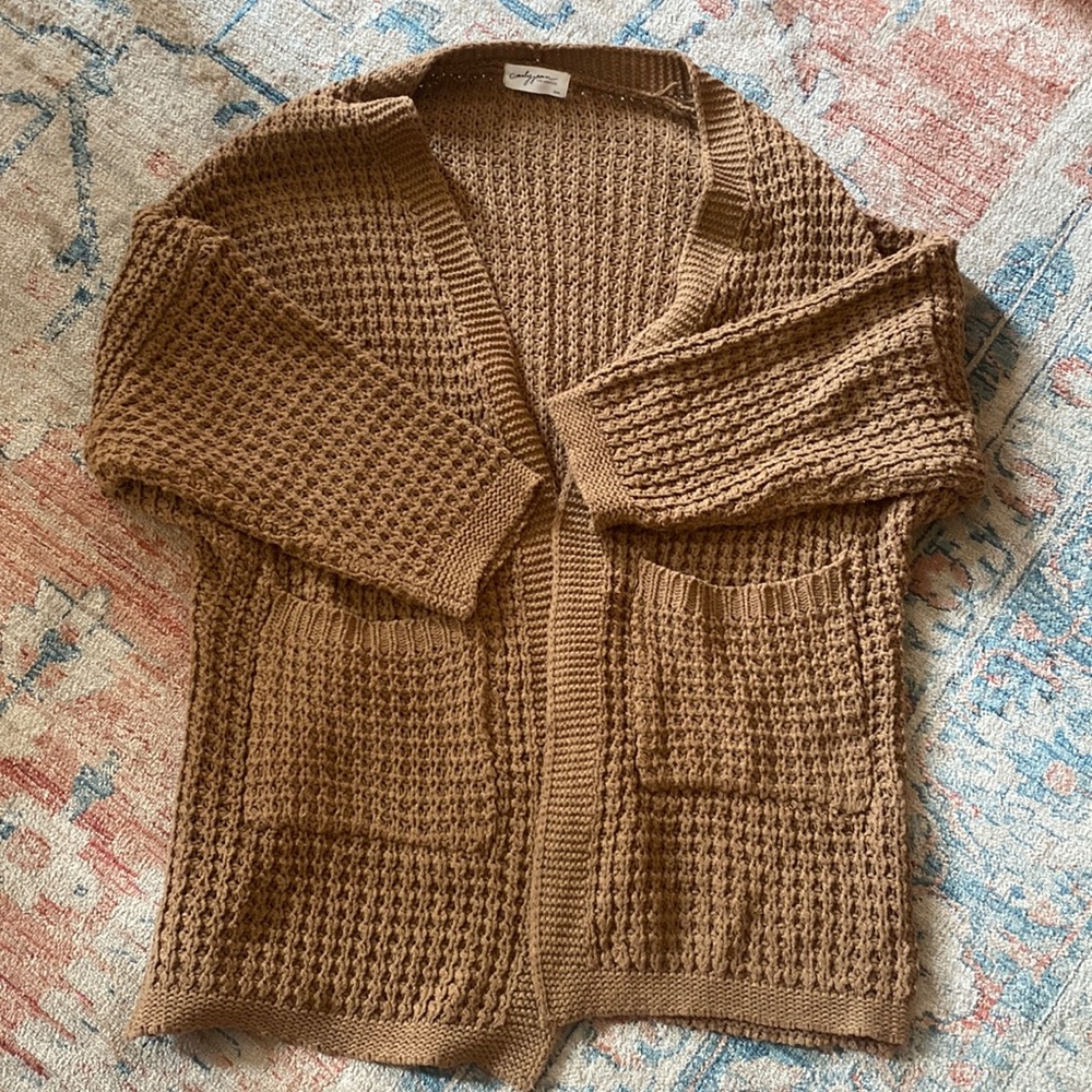 Carly Jean oversized knit pocket cardigan